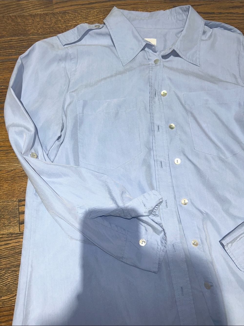 Chico's Light Blue Lightweight Women's Button-Down Shirt